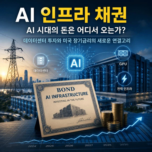 AI 인프라 채권과 데이터센터 투자, GPU, 전력 인프라, 자본 흐름을 보여주는 대표 이미지