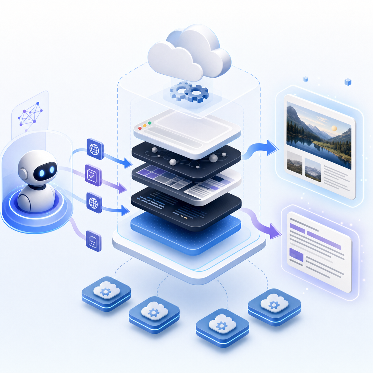 Kitesurf 브라우저: AI 에이전트용 Browser Run 통합 - output3 1 Kitesurf 브라우저가 AI 에이전트 작업을 위해 웹 페이지를 렌더링하고 결과 이미지를 생성하는 장면